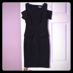 Black cold shoulder dress